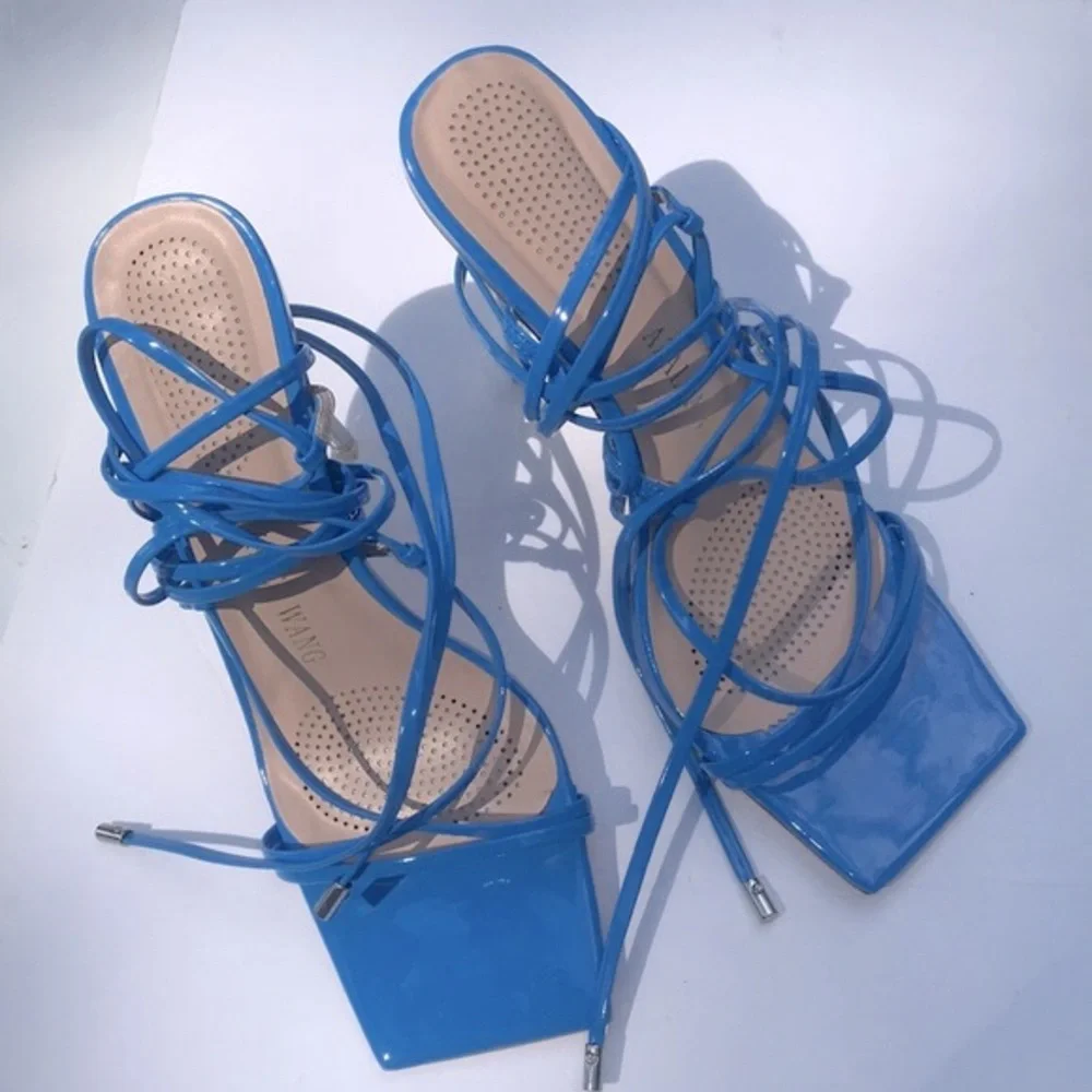 AZALEA WANG All Through The Night Stiletto Sandal in Blue - Picture 10 of 14